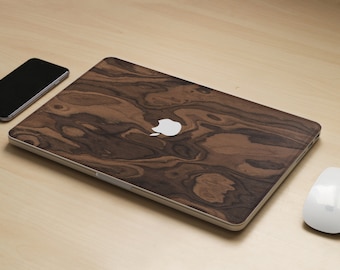 Real Wood MacBook Skin, Walnut Wood Laptop Cover for MacBook Pro Air 13 14 15 16, Wooden MacBook Decal, Laptop Protector, Christmas Gift