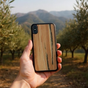Wood iPhone Case Natural Grain, Handmade Wooden iPhone Case, Rustic iPhone Wood Case, Eco Friendly iPhone Case, Unique Wood iPhone Case