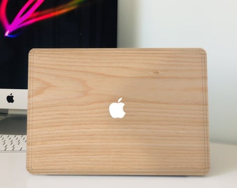 Real Wood MacBook Skin, Natural Wooden Laptop Cover, Genuine Wood Grain Hard Shell, Eco-Friendly MacBook Skin, Handcrafted Wood Design