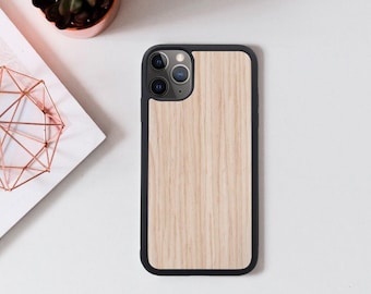 Light Wood iPhone Case, Natural Wooden Phone Cover, Real Wood Grain Protective Case, Eco-Friendly iPhone Cover, Handmade Wood Case
