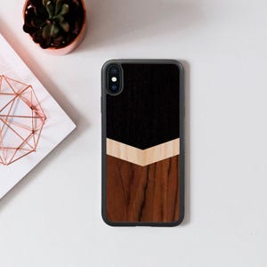 iPhone Cover Made From Real Wood, Real Wooden iPhone Case, Handcrafted Chevron Design Case iPhone 13 12 11 Pro Max Mini XS XR X SE 2025
