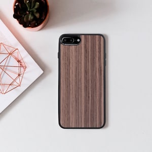 Natural Wood iPhone Case Walnut Wooden Cover Protective Silicone Bumper Case Compatible with iPhone 16 15 14 13 12 Pro Real Wood Phone Case
