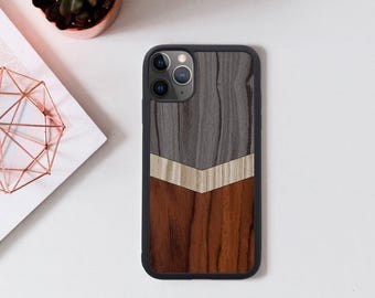 Wooden iPhone Case, Natural Wood and Silicone Case For iPhone, Available for All iPhone Models, iPhone 15 14 13 12 11 Pro Max Mini XS XR SE