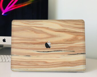 Natural Wood MacBook Case, Lightweight Wooden Laptop Cover, Sleek Protective Shell, Rustic Tech Gift, Minimalist Apple Accessories