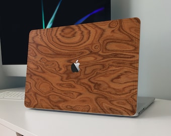 Natural Wood Skin, MacBook Protective Skins, Elm Root Wood MacBook Skin, Real Wood Macbook Pro/Air Cover, Mac Book Case Wood, MacBook Covers