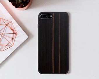 Dark Wood iPhone Case, Black Wooden Phone Cover, Handmade Wood iPhone Case
