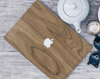 Noble Walnut Skin, Real Wood MacBook Cover, Eco Laptop Wrap, Wooden Air Case, Pro Laptop Sticker, Natural Grain Decal, Rustic Wood Design