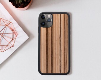 Naturholz IPhone-Schale, Bio-Rückseite, Echtholz-Telefon-Fall, rustikale Telefon-Schutzhülle, Weihnachtsgeschenk