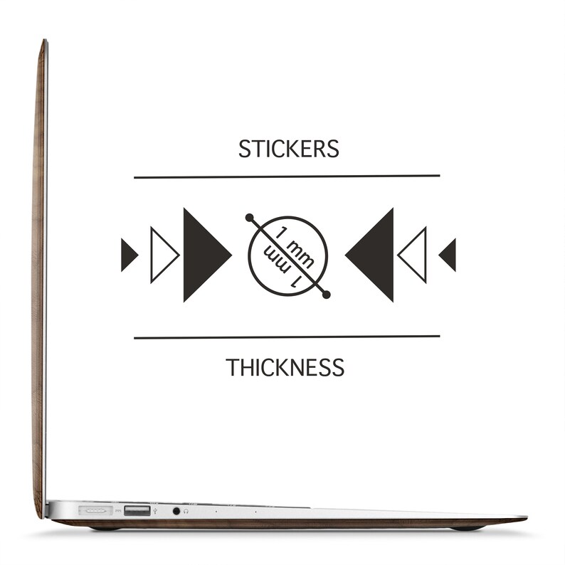 May include: A wooden laptop skin with a 1 mm thickness. The skin is designed to protect the laptop from scratches and wear. The skin is made of high-quality wood and is easy to apply and remove.