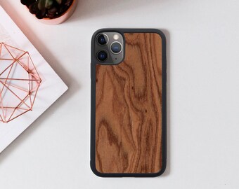 Echtholz iPhone Hülle, Gestreifte Holz Handyhülle, Natürliche Umweltfreundlich iPhone 15 14 13 12 11 Pro Max XS XS, Geschenk für Ihn