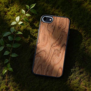 Wood iPhone Case, Walnut Wood Case, Handmade Phone Case, iPhone Case for All Models, iPhone Case for Gift, Unique Phone Case Gift