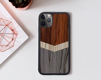 Etui ochronne na iPhone'a z drewna, luksusowe etui na iPhone'a, dostępne dla wszystkich modeli, drewniane etui z wzorem Chevron, iPhone 15 14 13 12 11 Pro Max