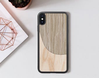 Natural Wood and Silicone iPhone Case, Rustic Wooden Phone Case, Available in Multiple Sizes, Protective Phone Cover, Gift for Tech Lovers
