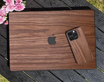 Real Wood MacBook Case, Multiple Sizes for All Models, Walnut Laptop Skin, Real Walnut Laptop Cover, Handmade Cover for All Devices