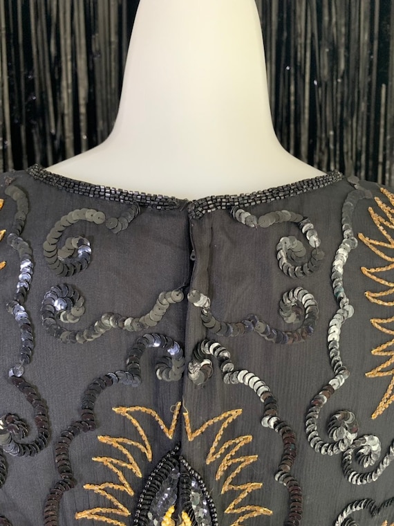 Vintage 80s Black Sequin Dress - image 10