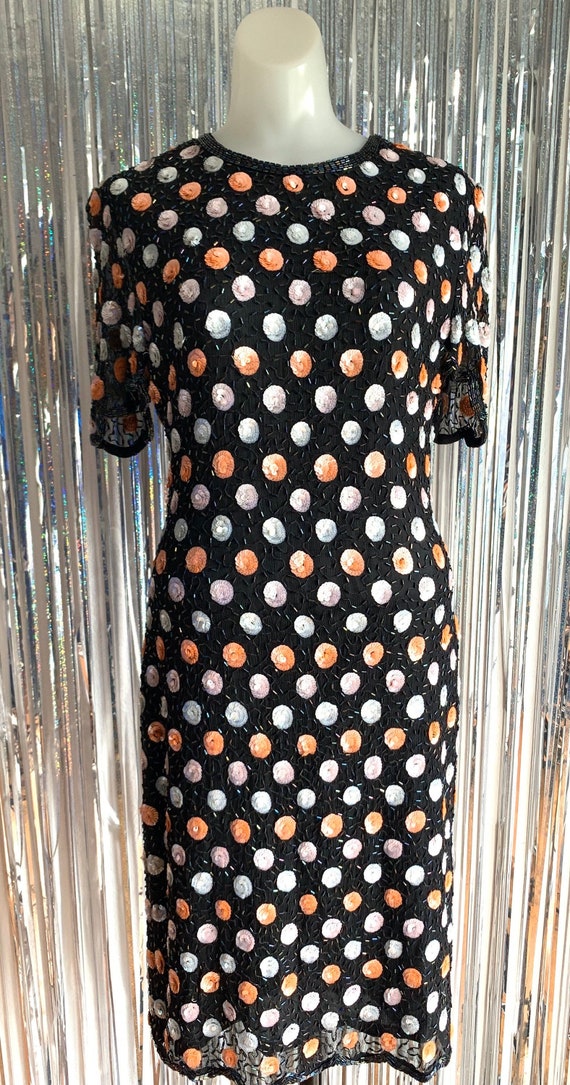 Vintage Sequin Polka Dot Dress - image 2
