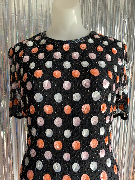 Vintage Sequin Polka Dot Dress - image 3