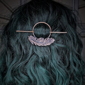 Handmade Copper feather hair pin