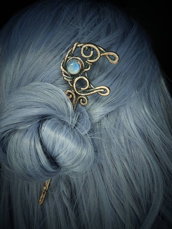 Moonstone Hair Pin - Etsy Canada display picture 2