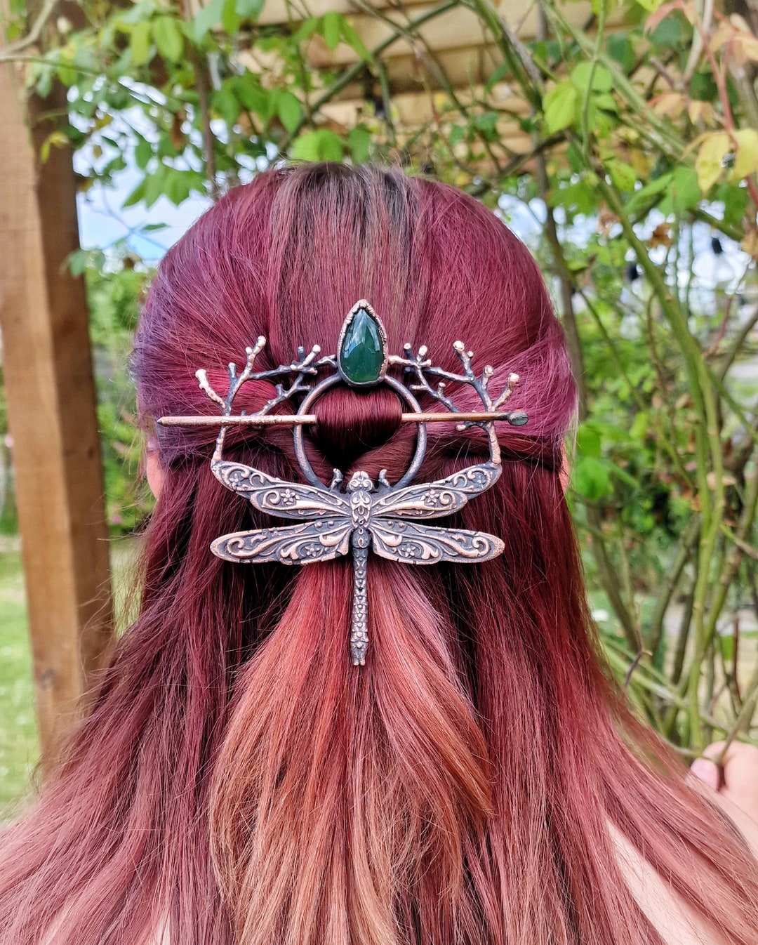 Green Oxyn Dragonfly Hair Pin - Etsy