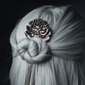 Copper flower hair fork