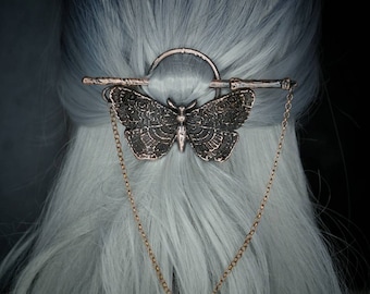 Copper butterfly hair pin