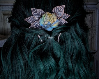 Fourche à cheveux labradorite rose cuivré