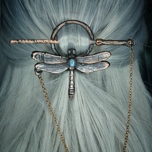Labradorite Dragonfly hair pin
