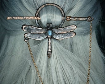 Labradorite Dragonfly hair pin