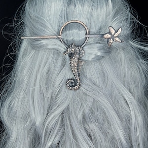 Sea horse copper hair pin