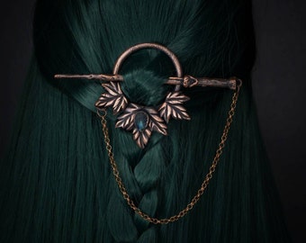 Labradorite Leaf hair pin / Shawl pin