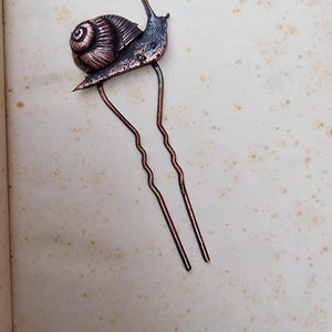 Copper Snail hair fork