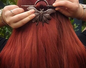 コレットマルーフ Acrylic Faceted Hairpin Copper Made to Order Fantasy Moth Hair Pin / Brooch - Etsy