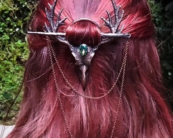 Raven Aura crystal hair pin / shawl pin