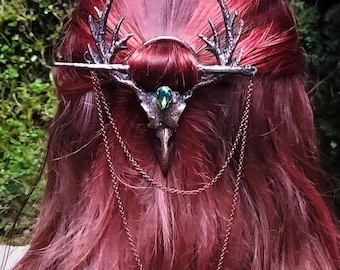 Raven Aura crystal hair pin / shawl pin