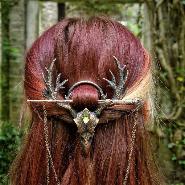 Clear Crystal Raven hair pin