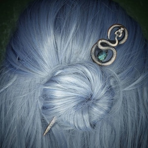 Pic à cheveux Serpent Labradorite