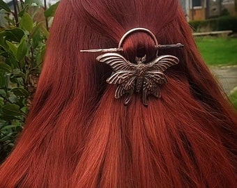 Copper Made to order Fantasy Moth hair pin / brooch