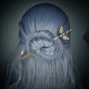Moonstone and Labradorite hair stick