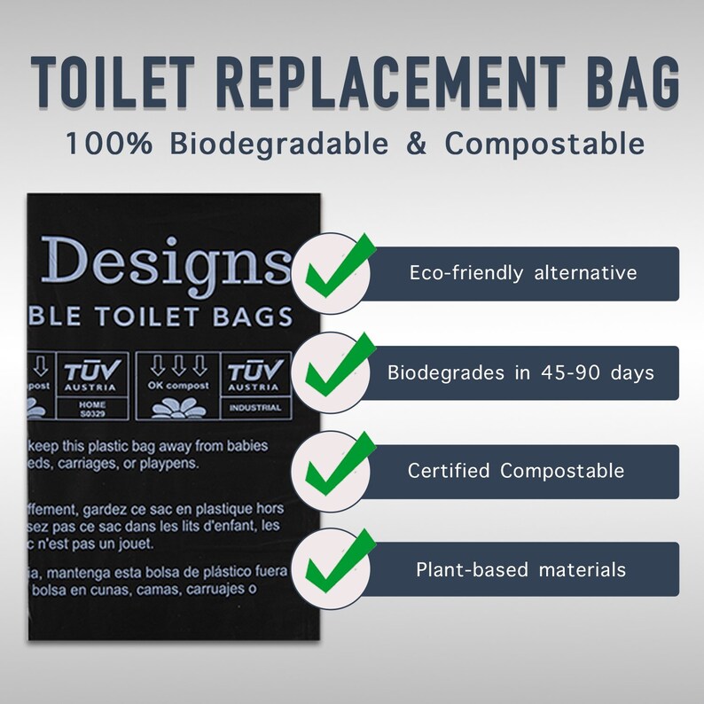 Biodegradable Portable Toilet Bags 30 Compostable Camping Etsy