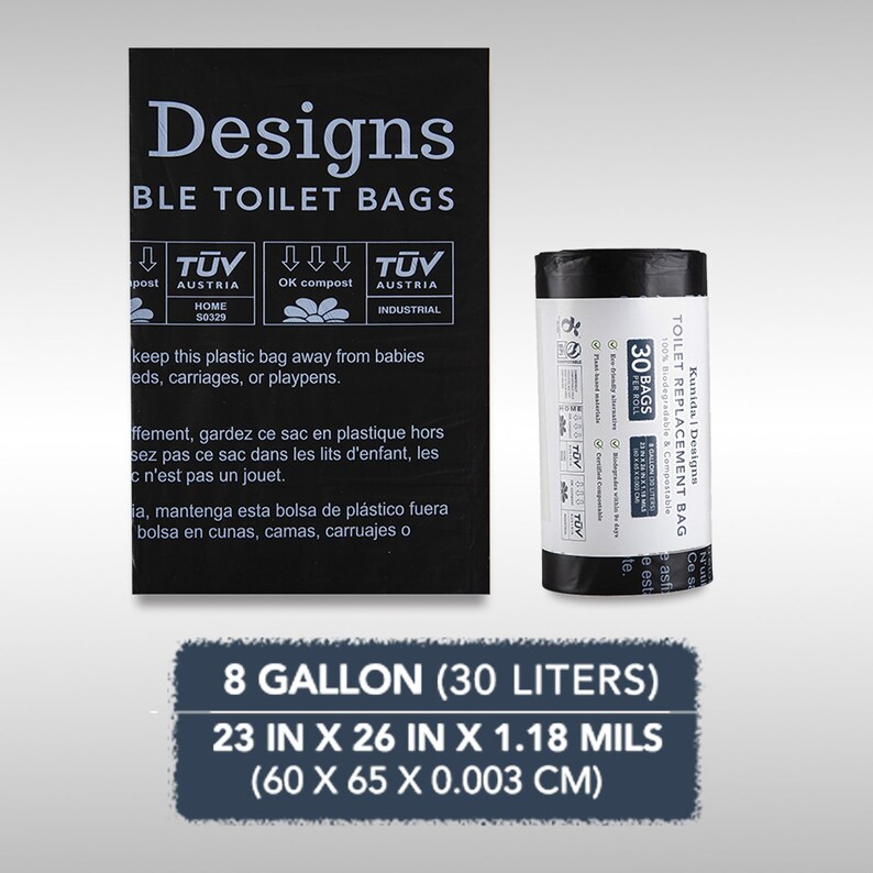 Biodegradable Portable Toilet Bags 30 Compostable Camping Etsy