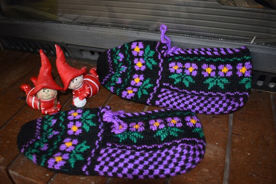 Vintage Socks, Knitted Slippers, Knitted socks, Ha
