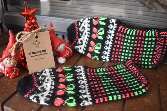 Vintage Socks, Knitted Slippers, Knitted socks, Ha