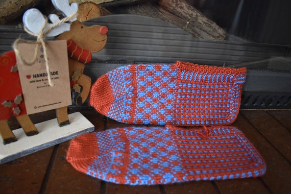 Vintage Socks, Knitted Slippers, Knitted socks, Ha