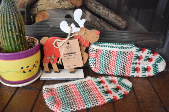 Vintage Socks, Knitted Slippers, Knitted socks, Ha