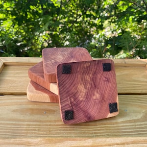 All natural aromatic red cedar drink coasters