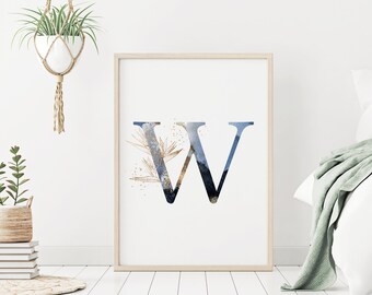 letter w printable etsy