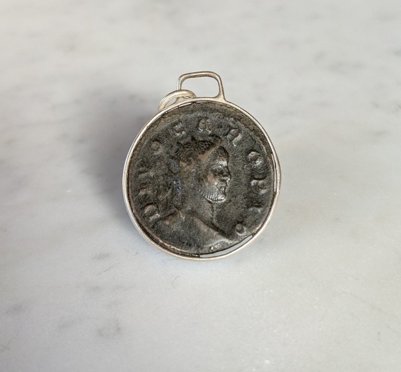 Custom Fitted Emperor Carus with Eagle ANCIENT ROMAN Vintage Coin Necklace about 1700 Yrs Old