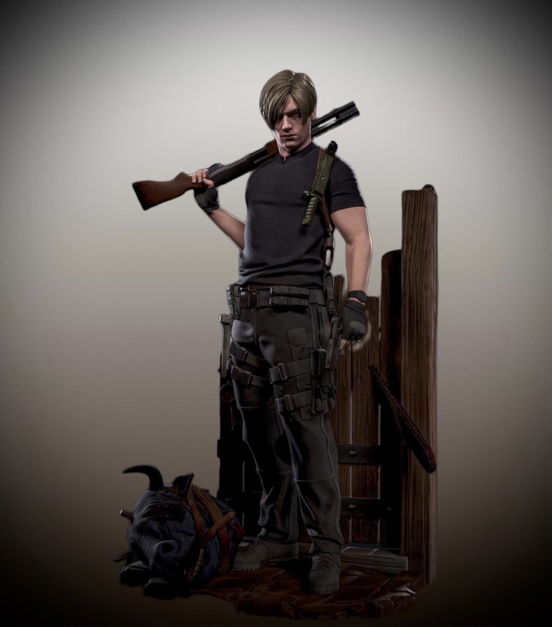 Leon Kennedy RE4 Figure Resident Evil 4 Leon Kennedy Figure Leon RE4 Remake Figure image 1