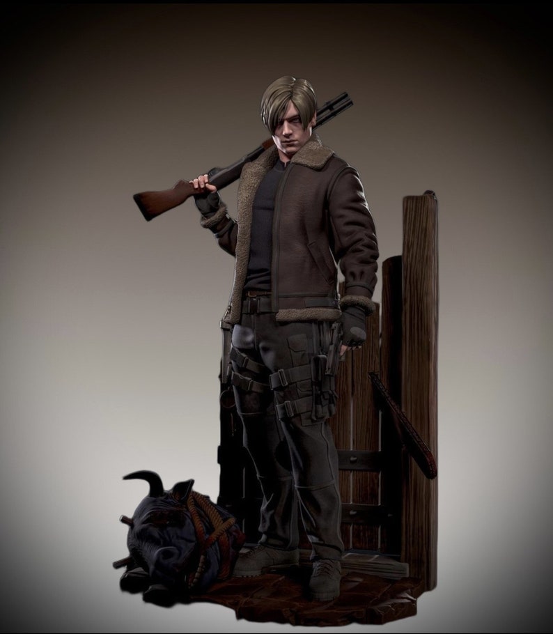 Leon Kennedy RE4 Figure Resident Evil 4 Leon Kennedy Figure Leon RE4 Remake Figure image 2